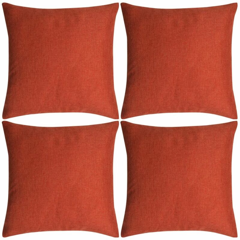 

Fundas de cojines 4 uds apariencia de lino terracota 40x40 cm