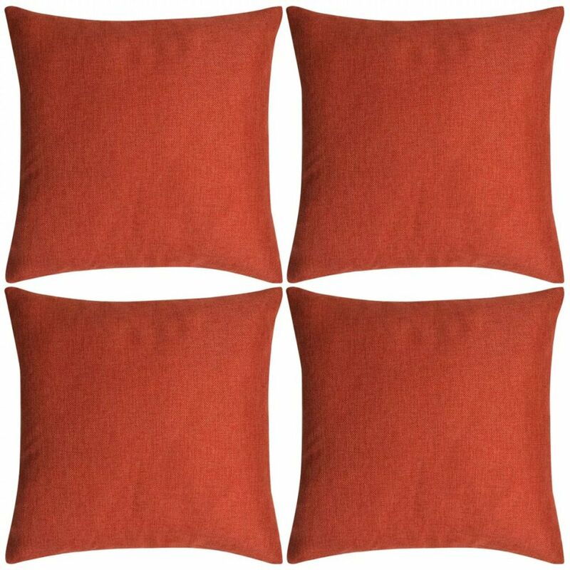 

Fundas de cojines 4 uds apariencia de lino terracota 50x50 cm