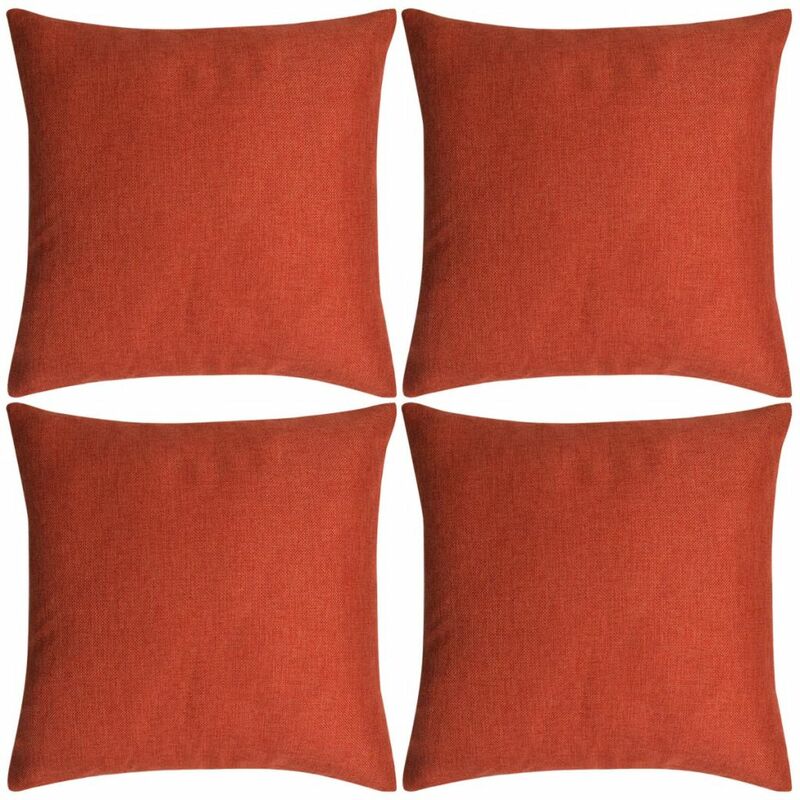 

Fundas de cojines 4 uds apariencia de lino terracota 80x80 cm