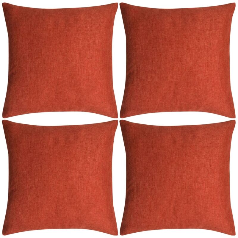 

Fundas de cojines 4 uds apariencia de lino terracota 80x80 cm