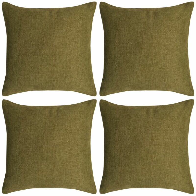 

Fundas de cojines 4 uds apariencia de lino verde 40x40 cm