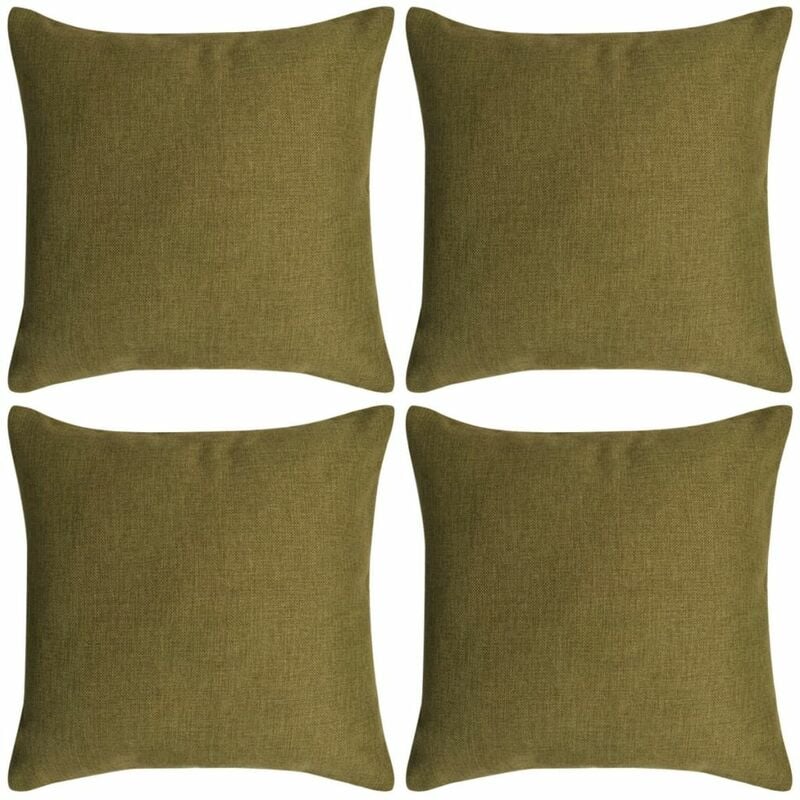 

Fundas de cojines 4 uds apariencia de lino verde 40x40 cm