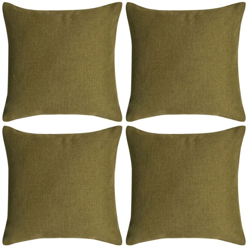 

Fundas de cojines 4 uds apariencia de lino verde 40x40 cm - Verde