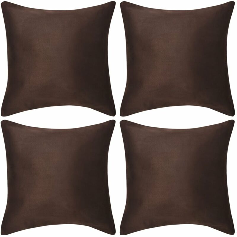 

Fundas de cojín 4 uds 40x40 cm poliéster gamuza marrón - Marrón