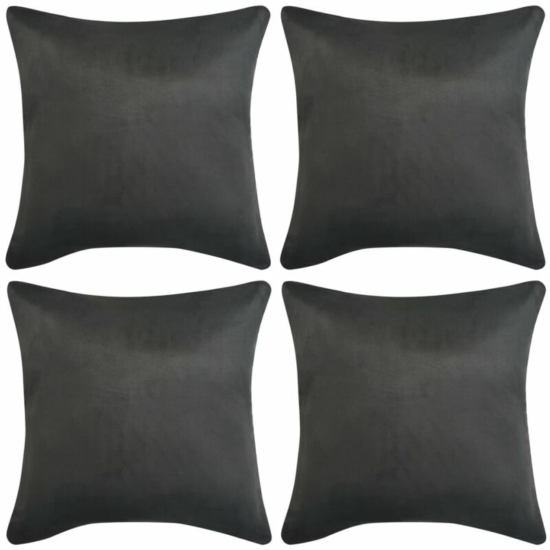 

Fundas de cojín 4 uds 40x40cm poliéster gamuza antracita - Gris