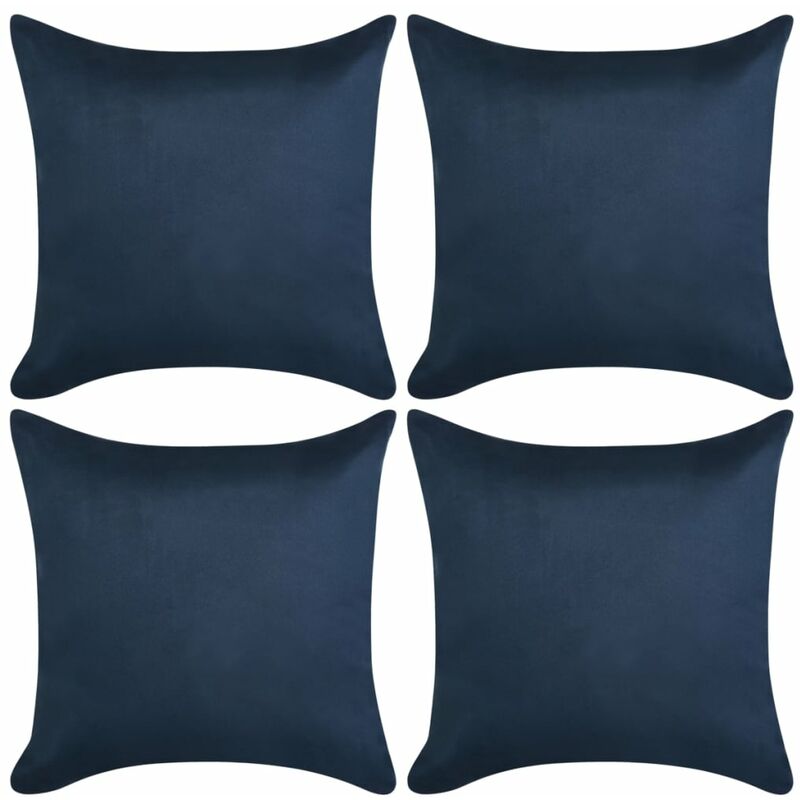 

Fundas de Cojín 4 uds 40x40cm poliéster gamuza azul marino - Azul