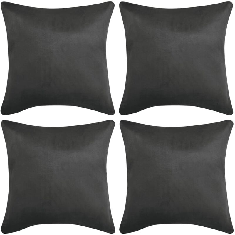 

Fundas de cojín 4 uds 50x50cm poliéster gamuza antracita - Gris