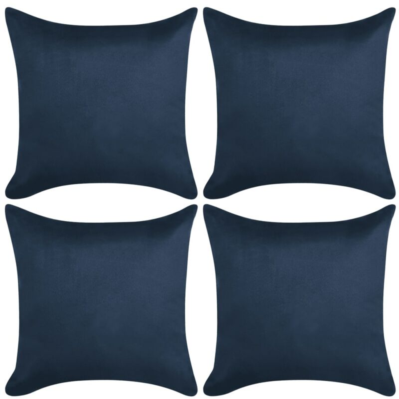 

Fundas de cojín 4 uds 50x50cm poliéster gamuza azul marino - Azul