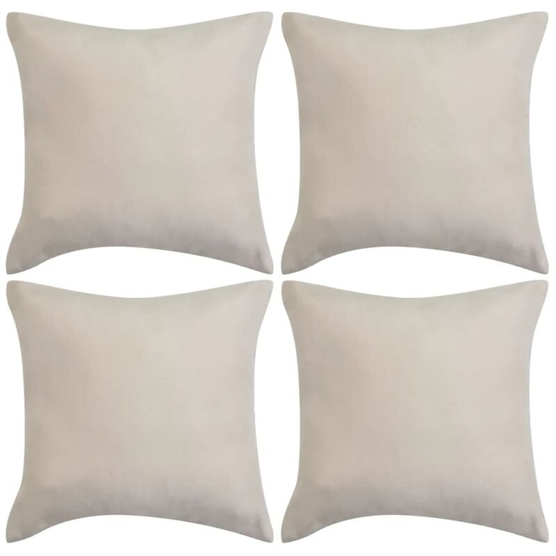 

Fundas de cojín 4 uds 80x80 cm poliéster gamuza beige - Beige