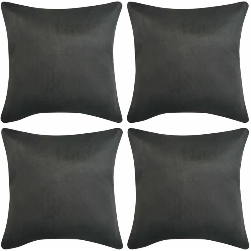 

Fundas de Cojín 4 uds 80x80cm poliéster gamuza gris - Gris