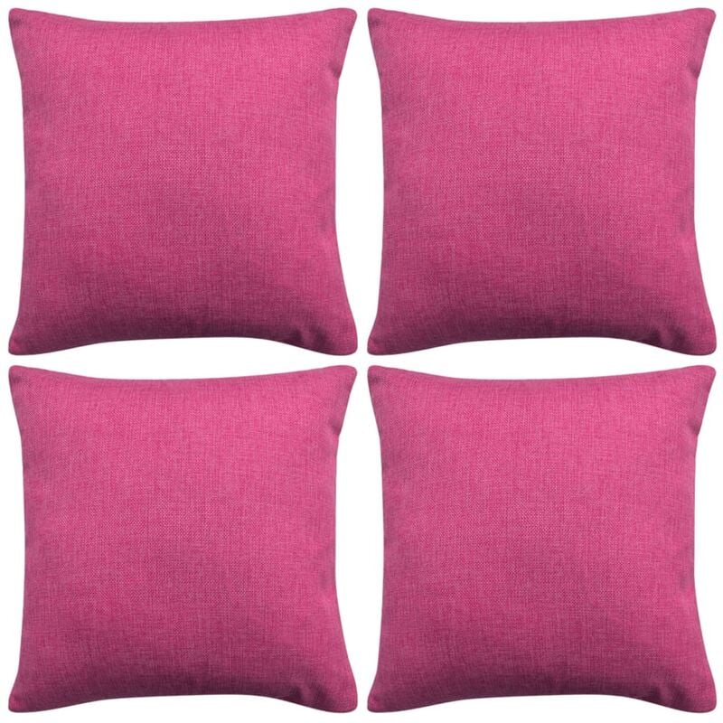 

Fundas de cojín 4 unidades apariencia de lino 50x50 cm rosa - Rosa