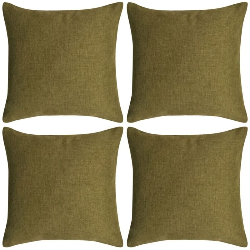 

Fundas de cojín 4 unidades apariencia de lino 50x50 cm verde - Verde