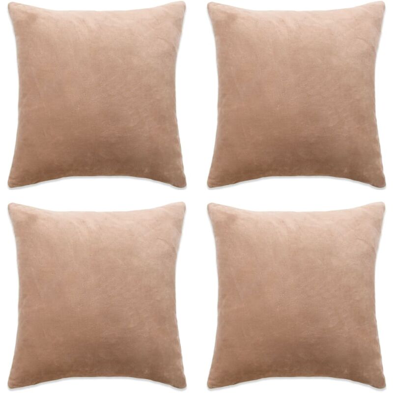 

Fundas de cojín de terciopelo 40x40 cm beige 4 unidades - Beige