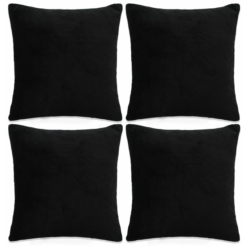 

Fundas de cojín de terciopelo 40x40 cm negro 4 unidades - Negro