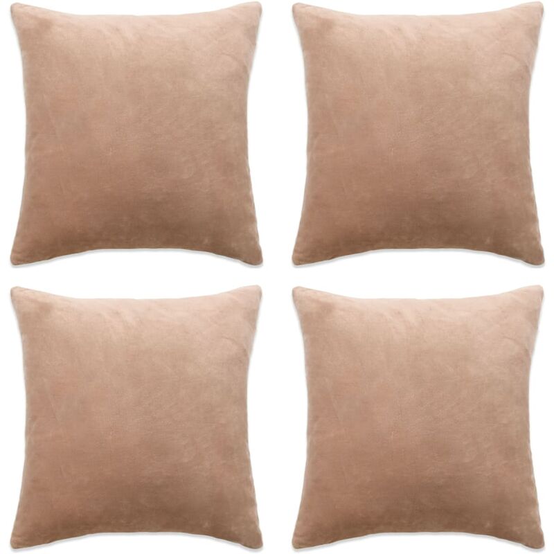 

Fundas de cojín de terciopelo 50x50 cm beige 4 unidades - Beige
