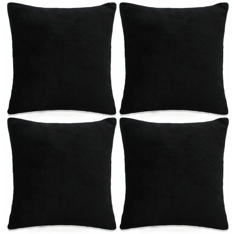 

Fundas de cojín de terciopelo 50x50 cm negro 4 unidades - Negro