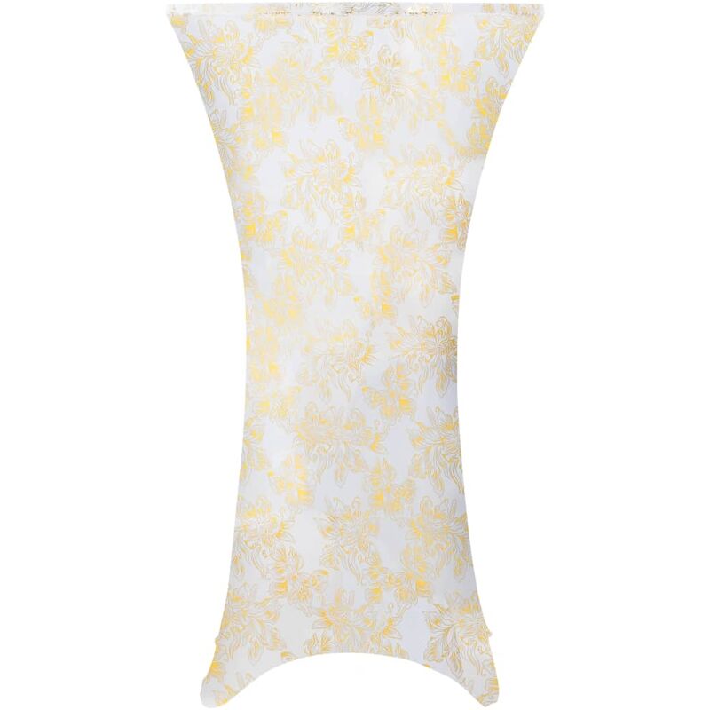 

Fundas de mesa elásticas 2 uds 70 cm blanco y estampado dorado - Oro