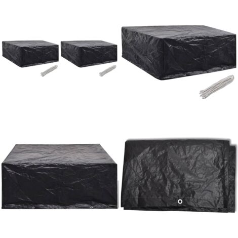 Fundas de muebles de jardín 2 uds 10 ojales 260x260x90 cm - Protección para muebles de jardín - Fundas para ratán