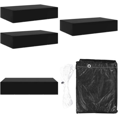 Fundas de muebles de jardín 2 uds 12 ojales 325x205x70 cm - Fundas para ratán - Protección para muebles