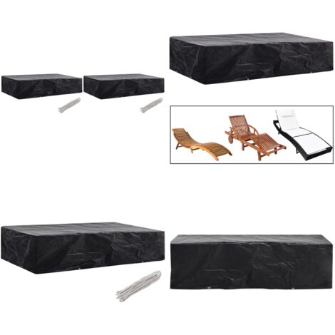 Fundas de muebles de jardín 2 uds 8 ojales 218x77x55 cm - Funda para tumbonas - Funda para bancos