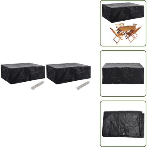 Fundas de polietileno - vidaXL Fundas de muebles de jardín 2 uds 8 ojales 242x162x100 cm - Fundas para jardín