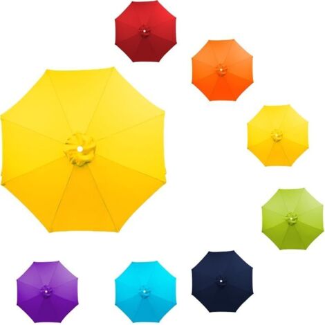Fundas de repuesto para sombrillas, toldos para patios y mercados de 6 y 8 varillas, toldos para mesas de exterior de 7, 9 y 10 pies (rojo, 8 pies 6 varillas) (amarillo, 8 pies 8 varillas)