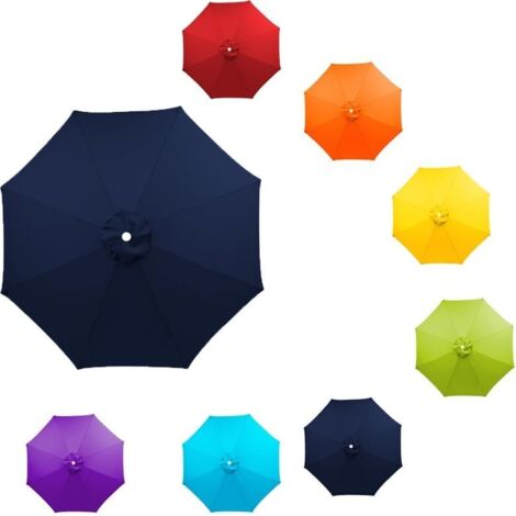 Fundas de repuesto para sombrillas, toldos para patios y mercados de 6 y 8 varillas, toldos para mesas de exterior de 7, 9 y 10 pies (rojo, 8 pies, 6 varillas) (azul marino, 9 pies, 6 varillas)