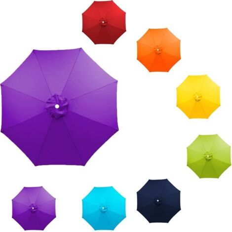 Fundas de repuesto para sombrillas, toldos para patios y mercados de 6 y 8 varillas, toldos para mesas de exterior de 7, 9 y 10 pies (rojo, 8 pies 6 varillas) (morado, 8 pies 8 varillas)