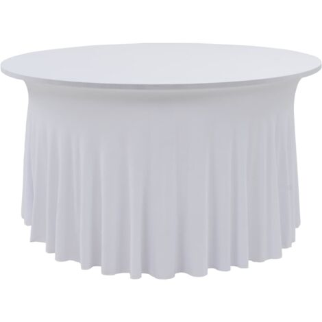 Fundas elásticas para mesa 2 uds con falda 150x74 cm blanco vidaXL