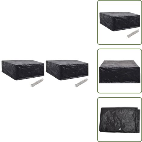 Fundas impermeables - vidaXL Fundas de muebles de jardín 2 uds 10 ojales 260x260x90 cm - Fundas para bancos