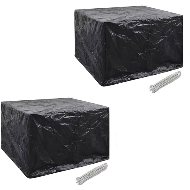 

Fundas muebles de jardín 2 uds 4 pers 8 ojales ratán 113x113cm