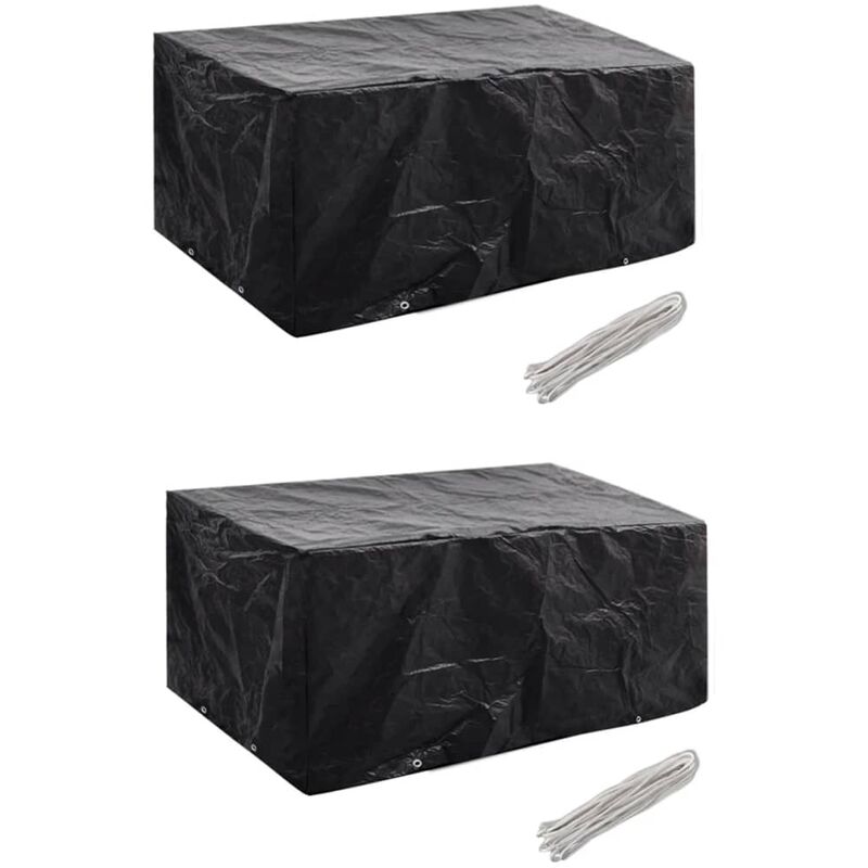 

Fundas muebles de jardín 2 uds 4 pers 8 ojales ratán 180x140cm