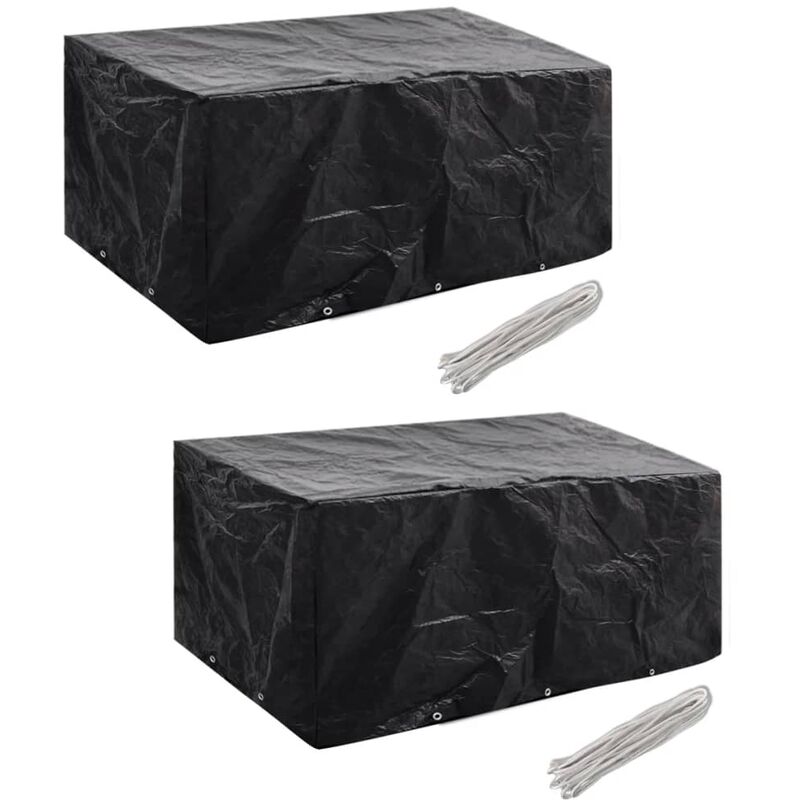 

Fundas muebles de jardín 2 uds 6 pers 10 ojales ratán 240x140cm