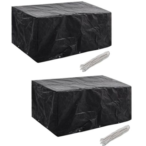 Fundas muebles de jardín 2 uds 6 pers 10 ojales ratán 240x140cm