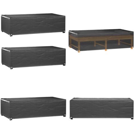 Fundas muebles de jardín 2 uds 8 ojales rectangular 125x70x35cm - Fundas para muebles al aire libre - Fundas para ratán
