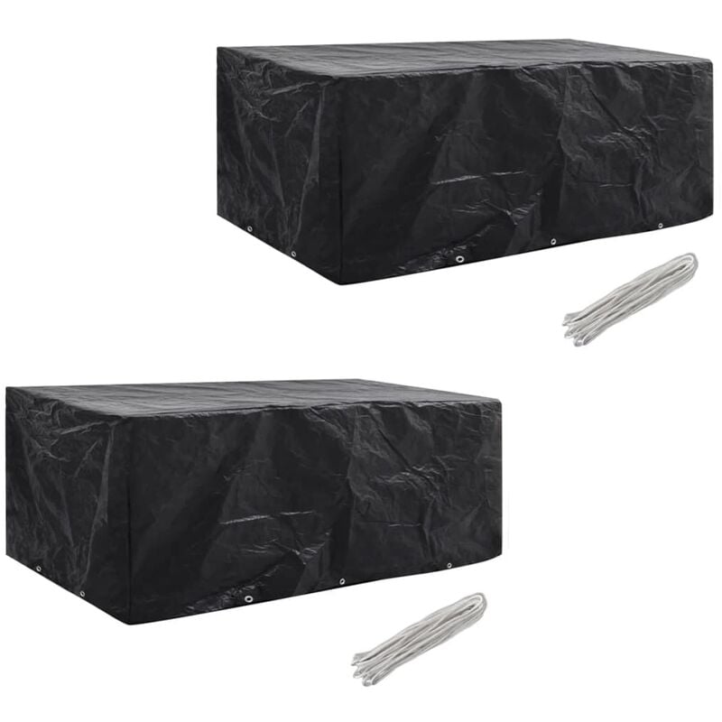 

Fundas muebles de jardín 2 uds 8 pers 10 ojales ratán 229x113cm