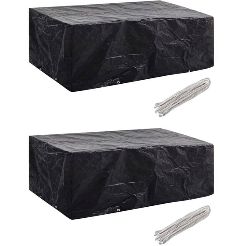 

Fundas para Muebles de Jardín 2 Unidades 8 Ojales 200x160x70 cm - Negro - Vidaxl