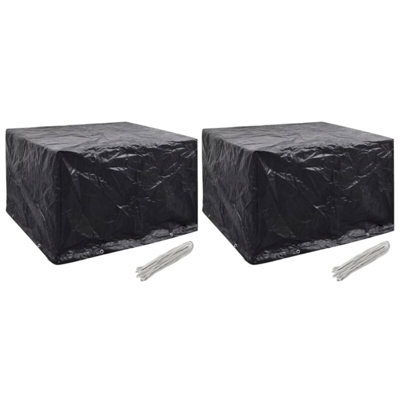 

Fundas para Muebles de Jardín 2 Unidades 8 Ojales 135x135x90 cm - Negro - Vidaxl