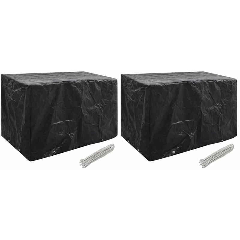 

Fundas para Muebles de Jardín 2 Unidades 8 Ojales 140x70x90 cm - Negro - Vidaxl