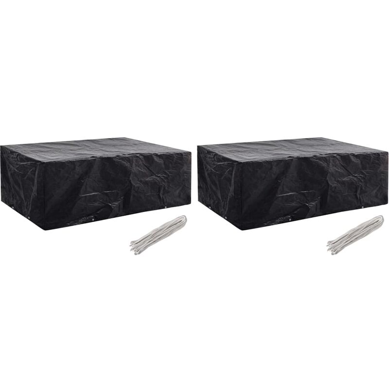 

Fundas para Muebles de Jardín 2 Unidades 8 Ojales 242x162x100 cm - Negro - Vidaxl