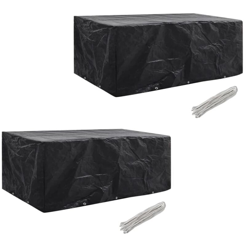 

Fundas para Muebles de Jardín 2 Unidades 8 Pers 10 Ojales Ratán 229x113cm - Negro - Vidaxl