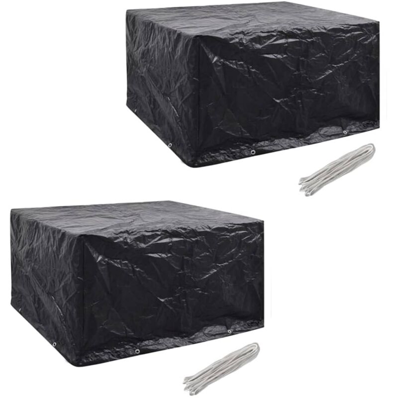 

Fundas para Muebles de Jardín 2 Unidades 6 Pers 8 Ojales Ratán 172x113cm - Negro - Vidaxl