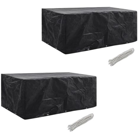 Fundas muebles de jardín 2 uds 8 pers 10 ojales ratán 229x113cm