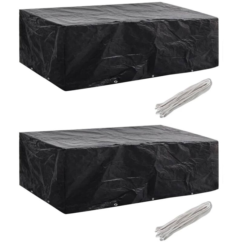 

Fundas muebles de jardín 2 uds 8 pers 10 ojales ratán 300x140cm