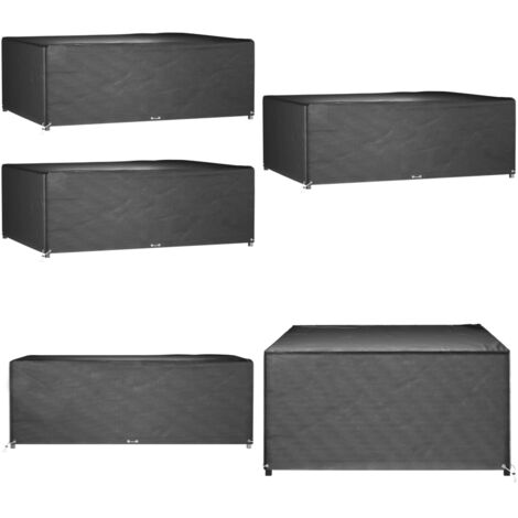 Fundas muebles jardín 2 uds 12 ojales rectangular 240x180x80 cm - Fundas para muebles al aire libre - Fundas para ratán