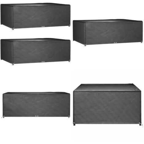 Fundas muebles jardín 2 uds 12 ojales rectangular 270x180x90 cm - Fundas para muebles al aire libre - Fundas para ratán