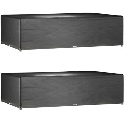 Fundas muebles jardín 2 uds 16 ojales rectangular 325x205x90 cm
