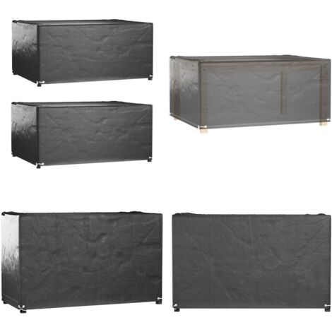 Fundas muebles jardín 2 uds 8 ojales rectangular 160x120x75 cm - Fundas para muebles al aire libre - Fundas para ratán