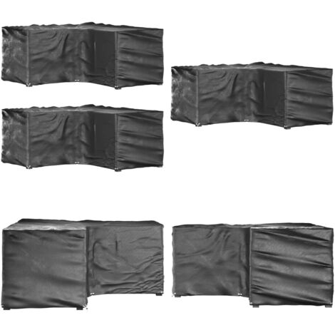 Fundas muebles jardín forma de L 2 uds 16 ojales 215x215x90 cm - Fundas para muebles al aire libre - Fundas para ratán