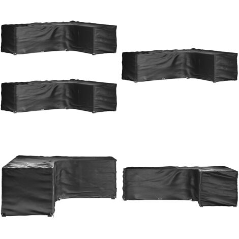 Fundas muebles jardín forma de L 2 uds 16 ojales 260x210x80 cm - Fundas para muebles al aire libre - Fundas para ratán